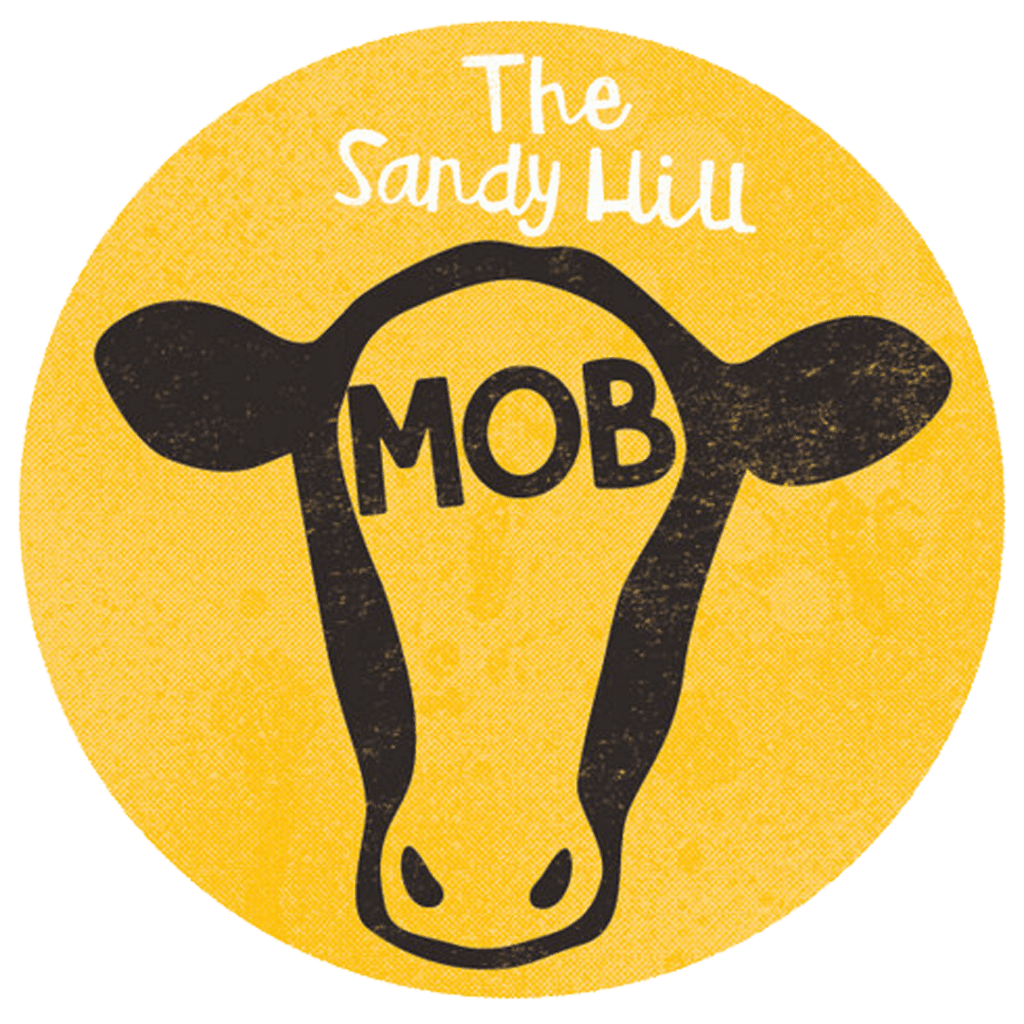 The Sandy Hill Mob logo with yellow background